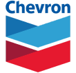 Chevron logo featuring the word "Chevron" in blue font at the top. Below the text, there are two overlapping chevron shapes; the top one is light blue, and the bottom one is red.